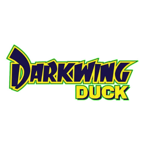 Logo of 'Darkwing Duck' with stylized text on a white background